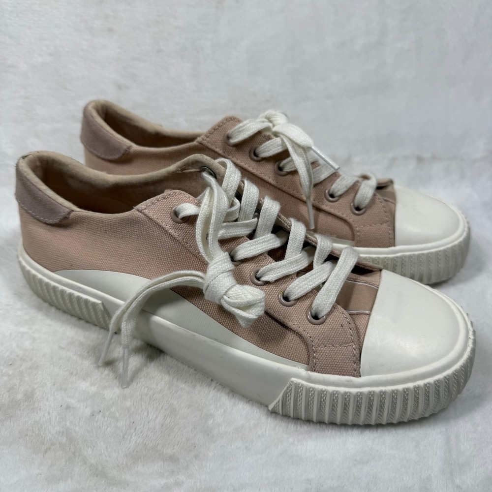Splendid Tania Tan Peach Canvas Low Top Sneakers SD2TAN10 Womens 7.5M